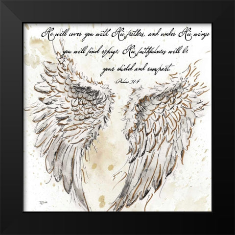 On Angels Wings I Black Modern Wood Framed Art Print by Tre Sorelle Studios