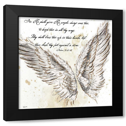 On Angels Wings II   Black Modern Wood Framed Art Print with Double Matting by Tre Sorelle Studios