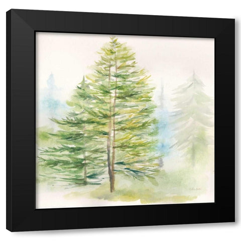 Woodland Trees I Black Modern Wood Framed Art Print with Double Matting by Coulter, Cynthia