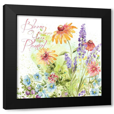 Blossom Meadow I    Black Modern Wood Framed Art Print with Double Matting by Tre Sorelle Studios