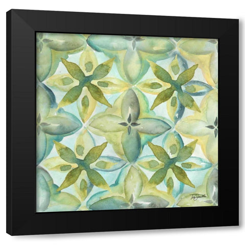 Watercolor Arabesque I  Black Modern Wood Framed Art Print by Tre Sorelle Studios