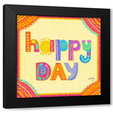 Happy Day Trio I  Black Modern Wood Framed Art Print by Noonday Design