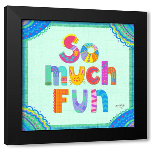 Happy Day Trio III  Black Modern Wood Framed Art Print with Double Matting by Noonday Design