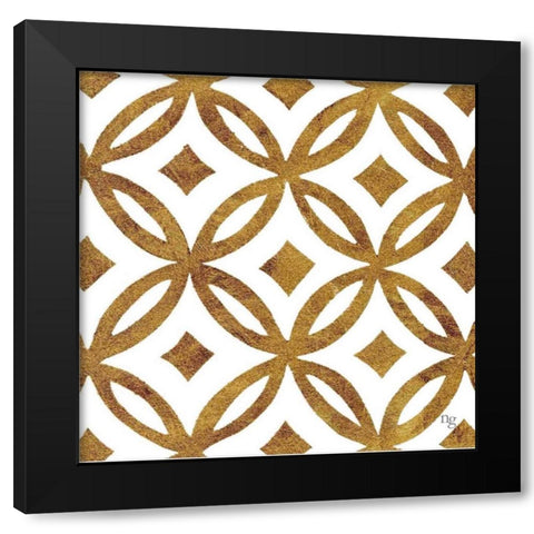 Golden Opportunity IV  Black Modern Wood Framed Art Print with Double Matting by Nancy Green Design