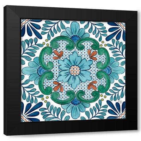 Talavera Azul I    Black Modern Wood Framed Art Print by Nancy Green Design