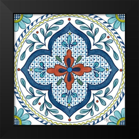 Talavera Azul II    Black Modern Wood Framed Art Print by Nancy Green Design