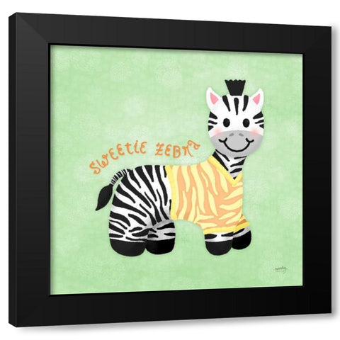 Baby Safari III Black Modern Wood Framed Art Print with Double Matting by Noonday Design