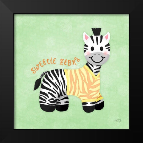 Baby Safari III Black Modern Wood Framed Art Print by Noonday Design