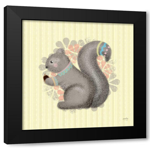 Woodland Babies IV Black Modern Wood Framed Art Print by Noonday Design