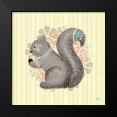 Woodland Babies IV Black Modern Wood Framed Art Print by Noonday Design