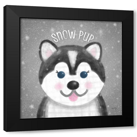 Snow Buddies III  Black Modern Wood Framed Art Print by Noonday Design