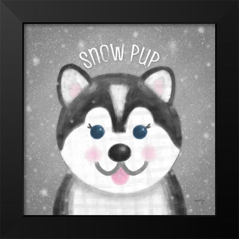 Snow Buddies III  Black Modern Wood Framed Art Print by Noonday Design