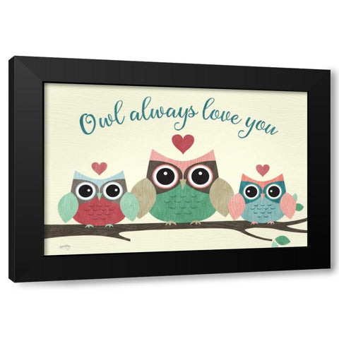 Owl Always Love You  Black Modern Wood Framed Art Print by Noonday Design