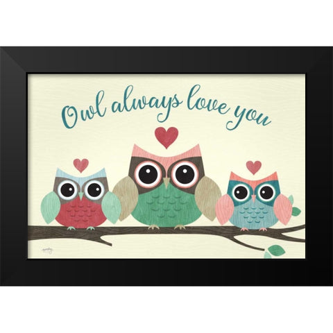 Owl Always Love You  Black Modern Wood Framed Art Print by Noonday Design