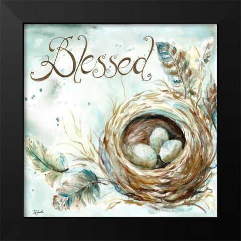 Nest Blessed Black Modern Wood Framed Art Print by Tre Sorelle Studios