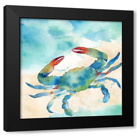 Sea Splash Crab  Black Modern Wood Framed Art Print by Coulter, Cynthia