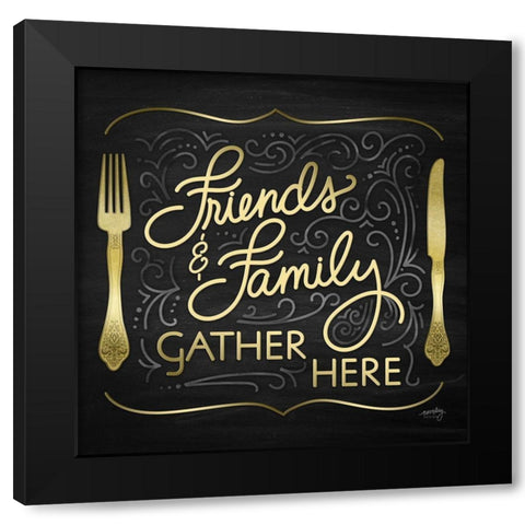 Gather Here I (Friends Family) Black Modern Wood Framed Art Print with Double Matting by Noonday Designs