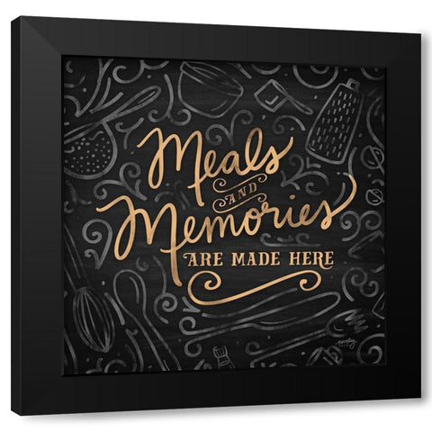 Gather Here II (Meal Memories) Black Modern Wood Framed Art Print by Noonday Designs