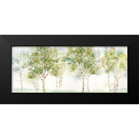 Woodland Birch Trees Panel Black Modern Wood Framed Art Print by Coulter, Cynthia