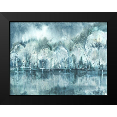 Watercolor Aspen Shore Black Modern Wood Framed Art Print by Tre Sorelle Studios