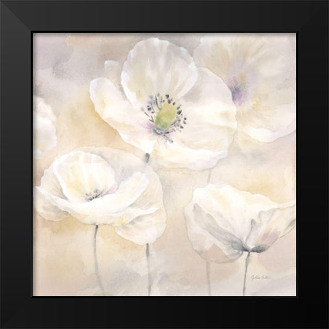 White Poppies I Black Modern Wood Framed Art Print by Coulter, Cynthia