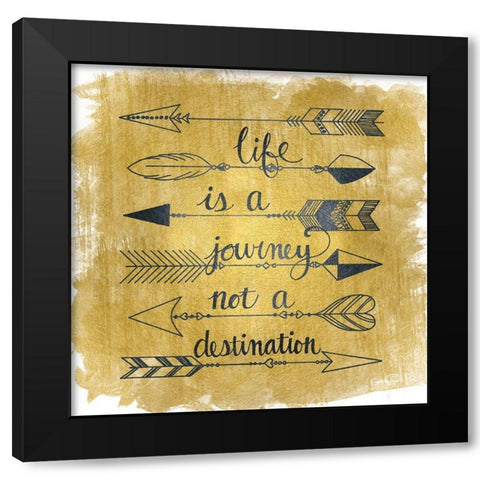 Life Journeys Arrow Gold    Black Modern Wood Framed Art Print by Harbick, Nicole