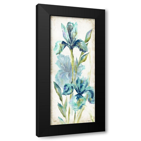 Watercolor Iris Panel REV I Black Modern Wood Framed Art Print by Tre Sorelle Studios