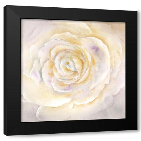 Watercolor Rose Closeup I Black Modern Wood Framed Art Print by Coulter, Cynthia