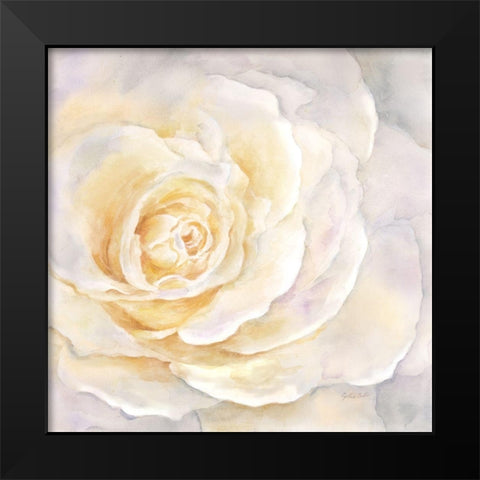 Watercolor Rose Closeup II Black Modern Wood Framed Art Print by Coulter, Cynthia