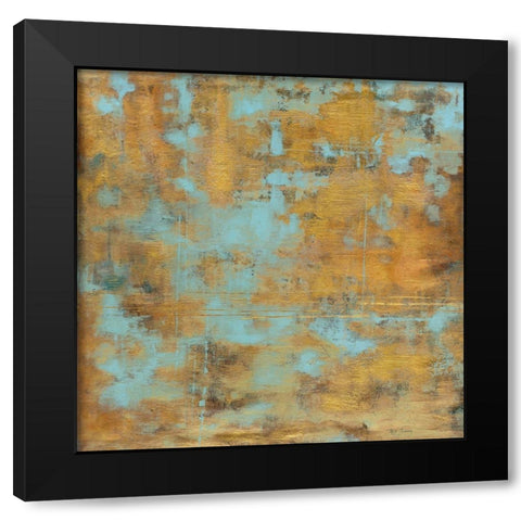 Rustic Elegance Sky Blue Black Modern Wood Framed Art Print with Double Matting by Elaine-Cusson, Marie