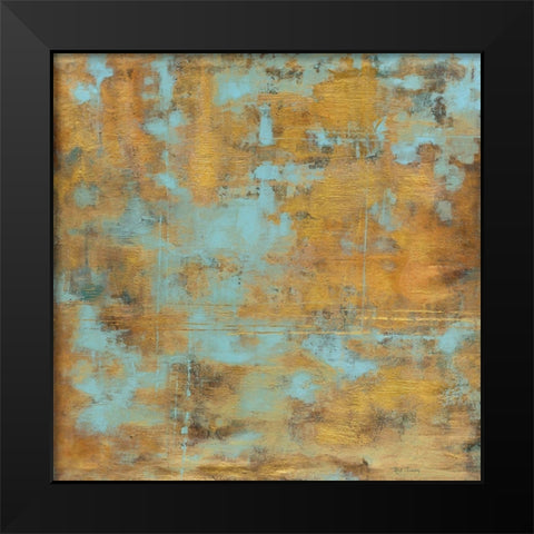 Rustic Elegance Sky Blue Black Modern Wood Framed Art Print by Elaine-Cusson, Marie