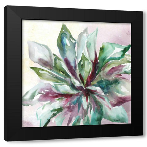 Succulent Watercolor II  Black Modern Wood Framed Art Print with Double Matting by Tre Sorelle Studios