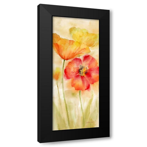 Watercolor Poppy Meadow Spice Panel I Black Modern Wood Framed Art Print by Coulter, Cynthia