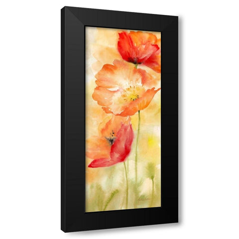 Watercolor Poppy  Meadow Spice Panel II Black Modern Wood Framed Art Print with Double Matting by Coulter, Cynthia
