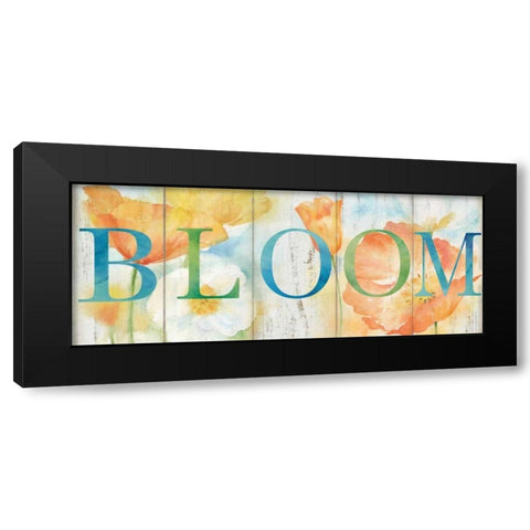 Watercolor Poppy Meadow Bloom Sign Black Modern Wood Framed Art Print by Coulter, Cynthia