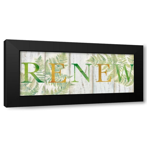 Renew Rustic Botanical Sign Black Modern Wood Framed Art Print by Coulter, Cynthia