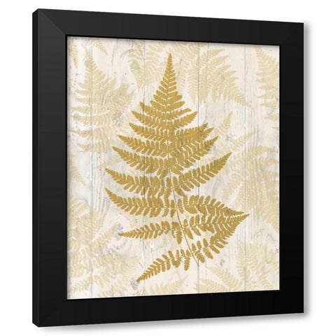 Golden Fern I Black Modern Wood Framed Art Print with Double Matting by Cusson, Marie Elaine