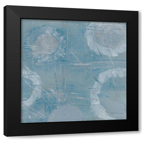 Champagne Burst Blue/Gray Black Modern Wood Framed Art Print with Double Matting by Cusson, Marie Elaine