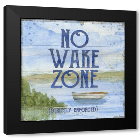 Lake Living II (no wake zone) Black Modern Wood Framed Art Print by Reed, Tara