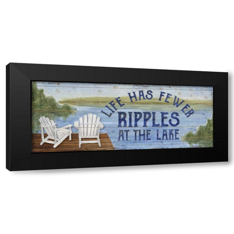 Lake Living Panel II (ripples) Black Modern Wood Framed Art Print by Reed, Tara