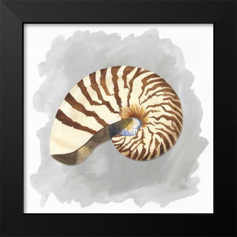 Shells on Grey III Black Modern Wood Framed Art Print by Reed, Tara