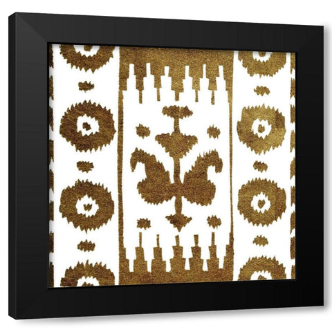 Golden Opportunity Suzani II Black Modern Wood Framed Art Print by Nancy Green Design