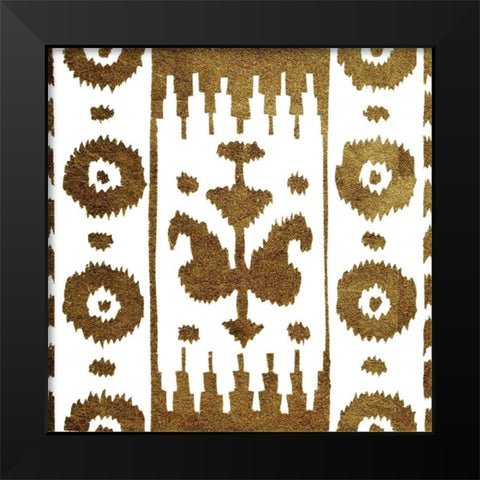 Golden Opportunity Suzani II Black Modern Wood Framed Art Print by Nancy Green Design