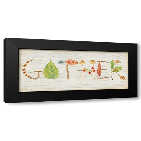 Gather Wood Sign Black Modern Wood Framed Art Print with Double Matting by Coulter, Cynthia