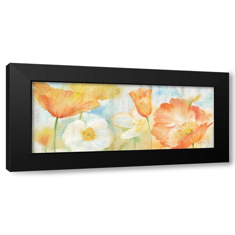 Poppy Meadow Pastel Woodgrain Panel Black Modern Wood Framed Art Print with Double Matting by Coulter, Cynthia