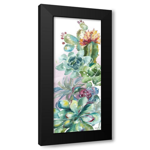 Succulent Garden Wreath Home Black Modern Wood Framed Art Print with Double Matting by Tre Sorelle Studios