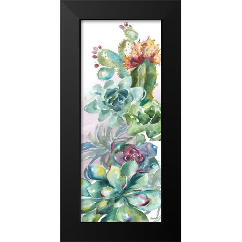 Succulent Garden Wreath Home Black Modern Wood Framed Art Print by Tre Sorelle Studios