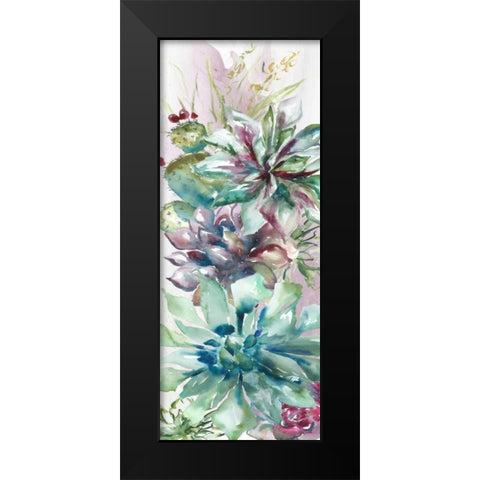 Succulent Garden Panel II Black Modern Wood Framed Art Print by Tre Sorelle Studios