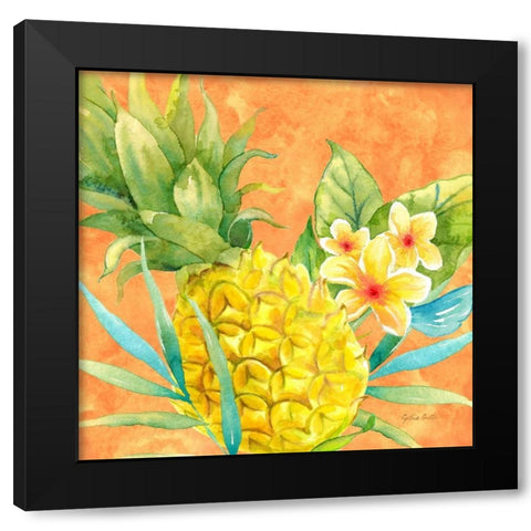 Tropical Paradise Brights III Black Modern Wood Framed Art Print with Double Matting by Coulter, Cynthia