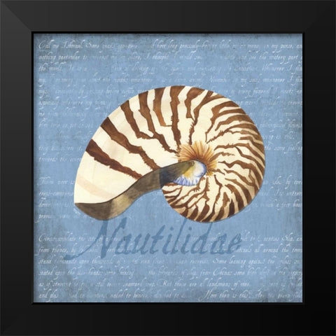 Oceanum Shells Blue III Black Modern Wood Framed Art Print by Reed, Tara